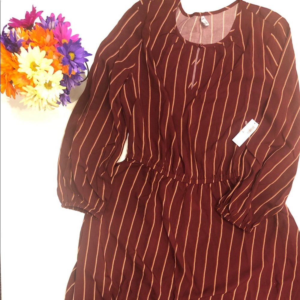 Thin Vertical Stripe Dress